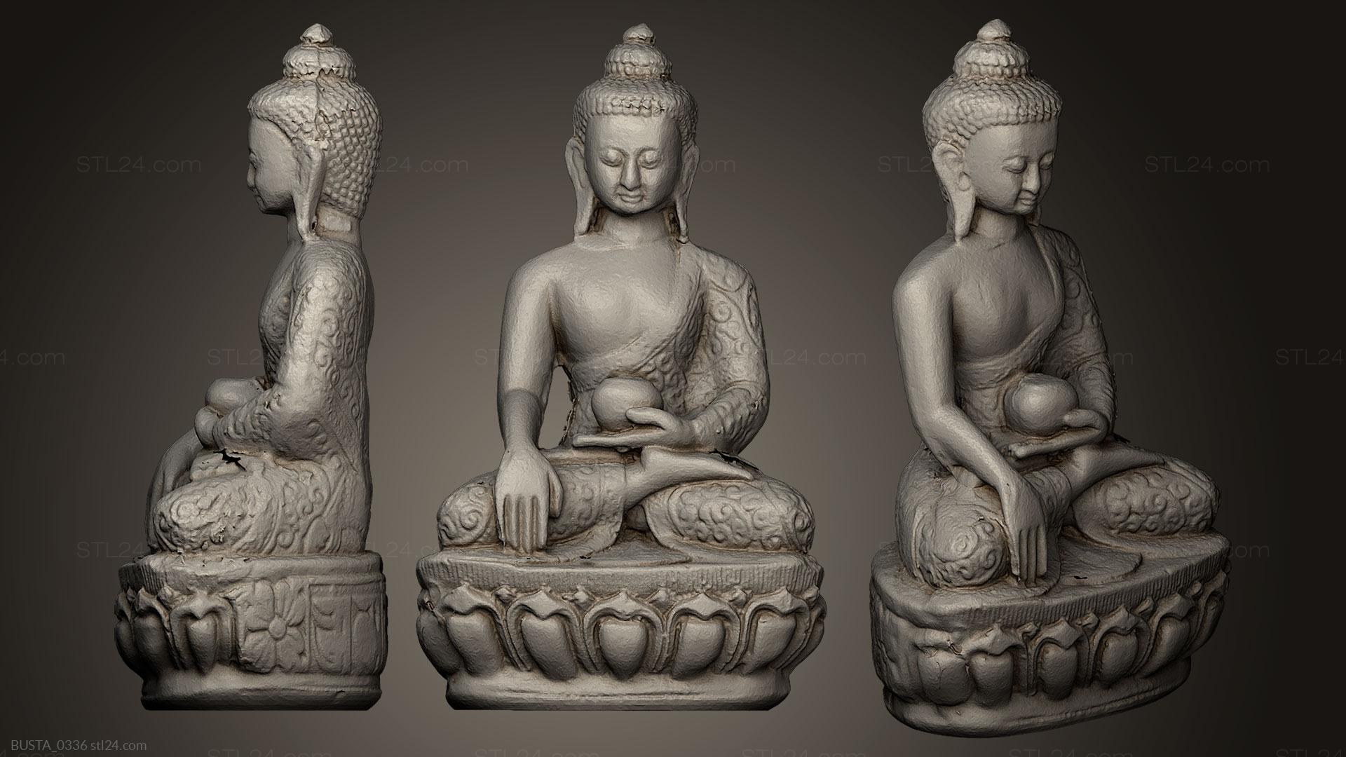 Бюсты и головы античные и исторические (Исцеление Будды, BUSTA_0336) 3D модель для ЧПУ станка